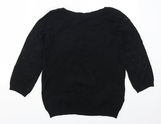 Bonmarché Womens Black Pullover Jumper Size 10