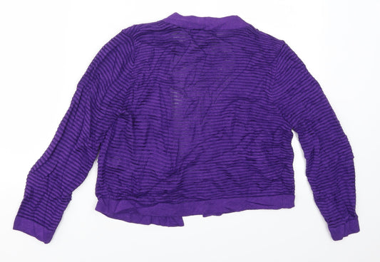 Bonmarché Womens Purple Striped Cardigan Jumper Size S