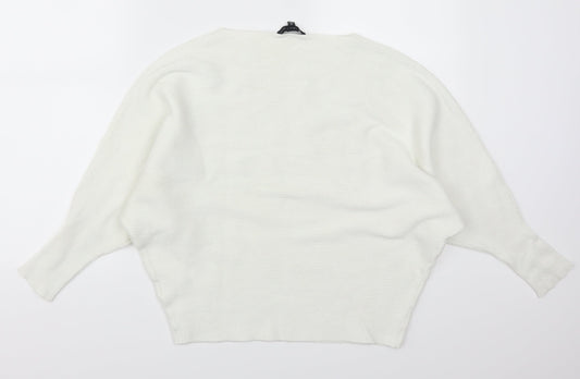 Joan Vass Womens White Pullover Jumper Size M
