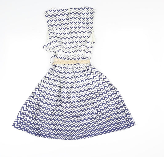 Teeze Me Girls White Striped A-Line Size 3 Years - Belted
