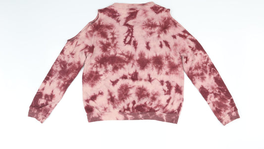 sky & sparrow Womens Pink Houndstooth Pullover Jumper Size L