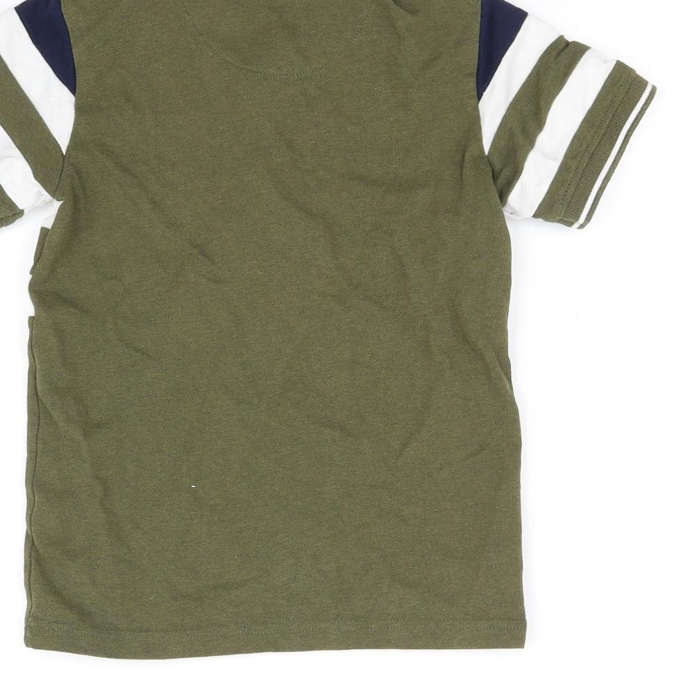 George Boys Blue Striped Basic Polo Size 6-7 Years