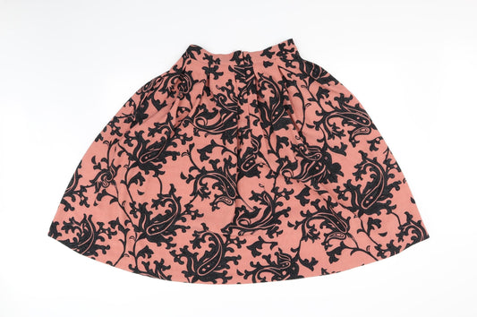 H&M Womens Pink Geometric A-Line Skirt Size 10