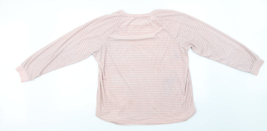 Love to lounge Womens Pink Striped Pullover Jumper Size 14