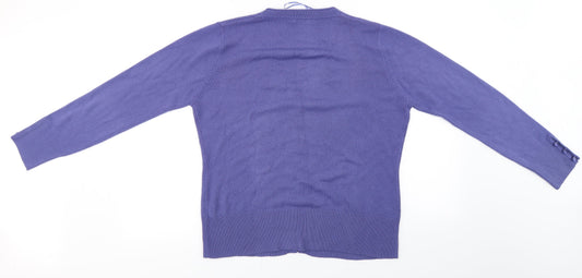 M&Co Womens Purple Cardigan Jumper Size XL