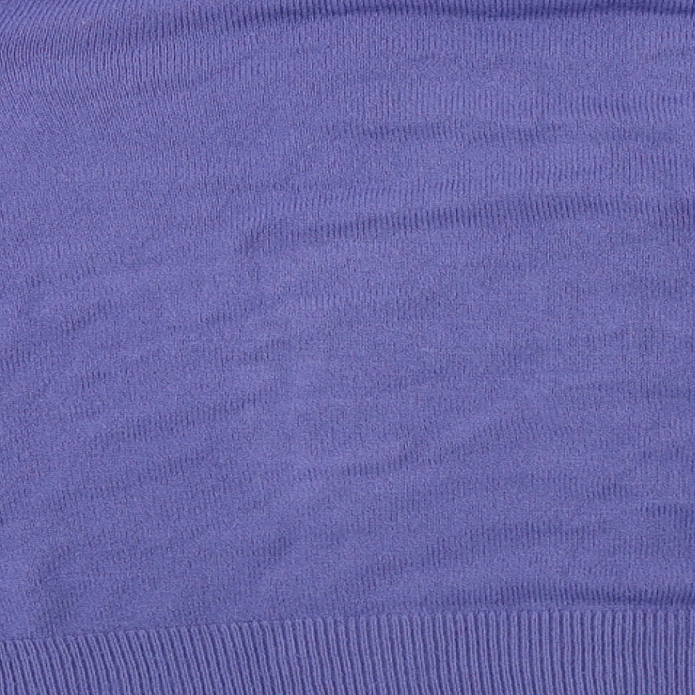 Brand and care label for M&Co women’s purple cardigan jumper, size XL