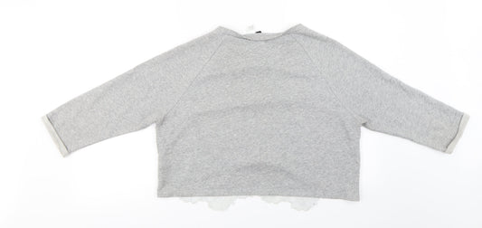 H&M Womens Grey Floral Pullover Jumper Size L