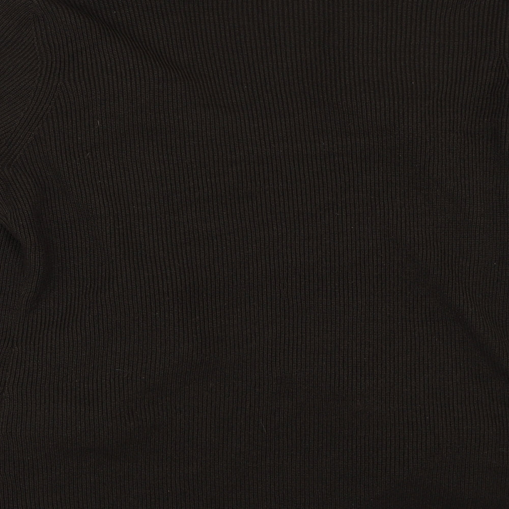 Brand and care label for Debenhams women’s brown cardigan jumper, size UK 16