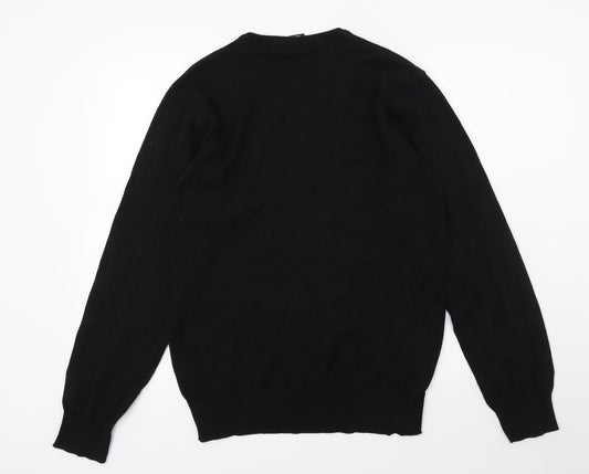 Newcastle United Mens Black Knit Pullover Jumper Size L