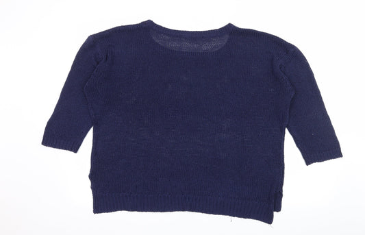 Pep & co Womens Blue Knit Pullover Jumper Size 18