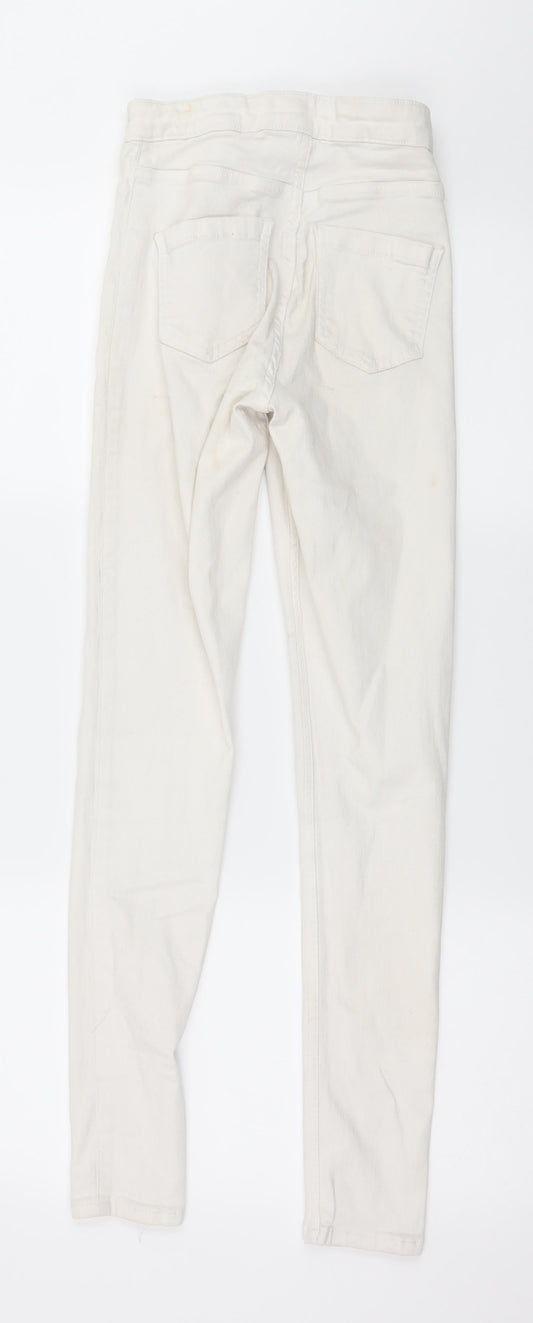 Topshop Womens Ivory Denim Skinny Jeans Size 26 in L28 in