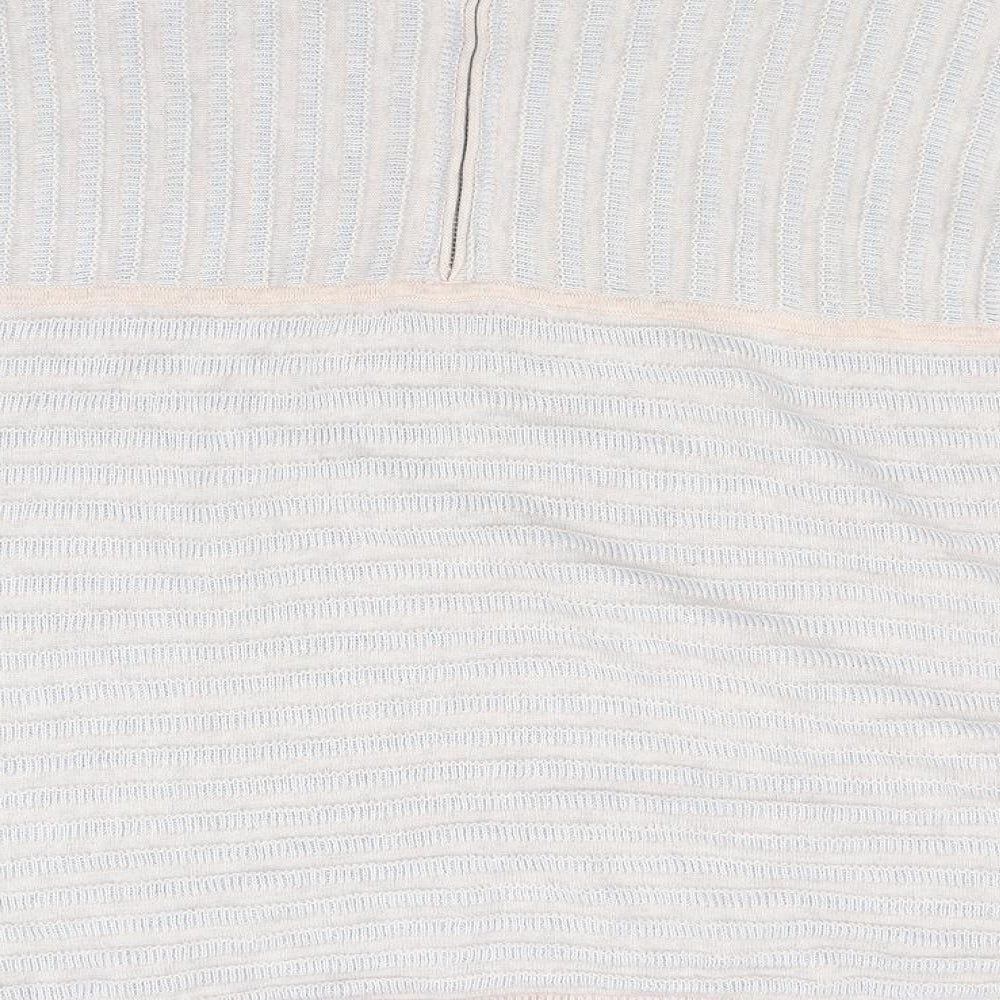 Brand and care label for Wrap women’s beige striped knit jumper, size UK 12