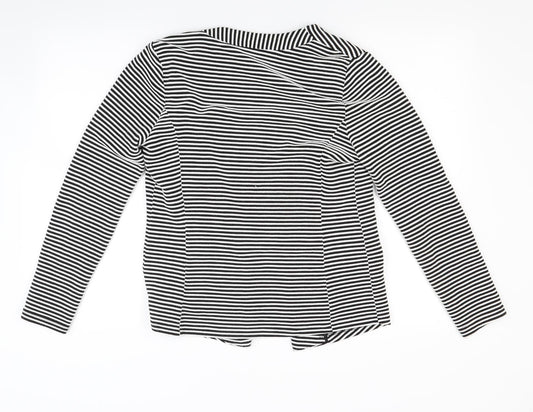 Papaya Womens White Striped Jacket Coat Size 12