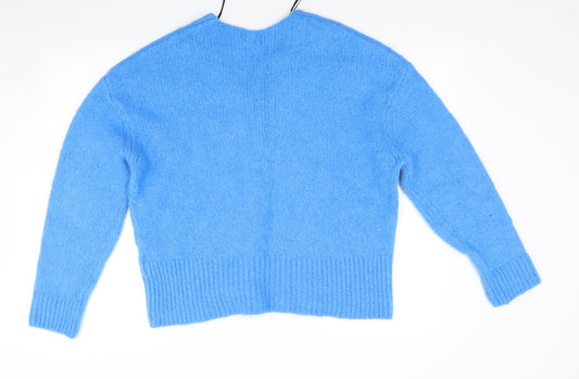 H&M Womens Blue Knit Pullover Jumper Size M