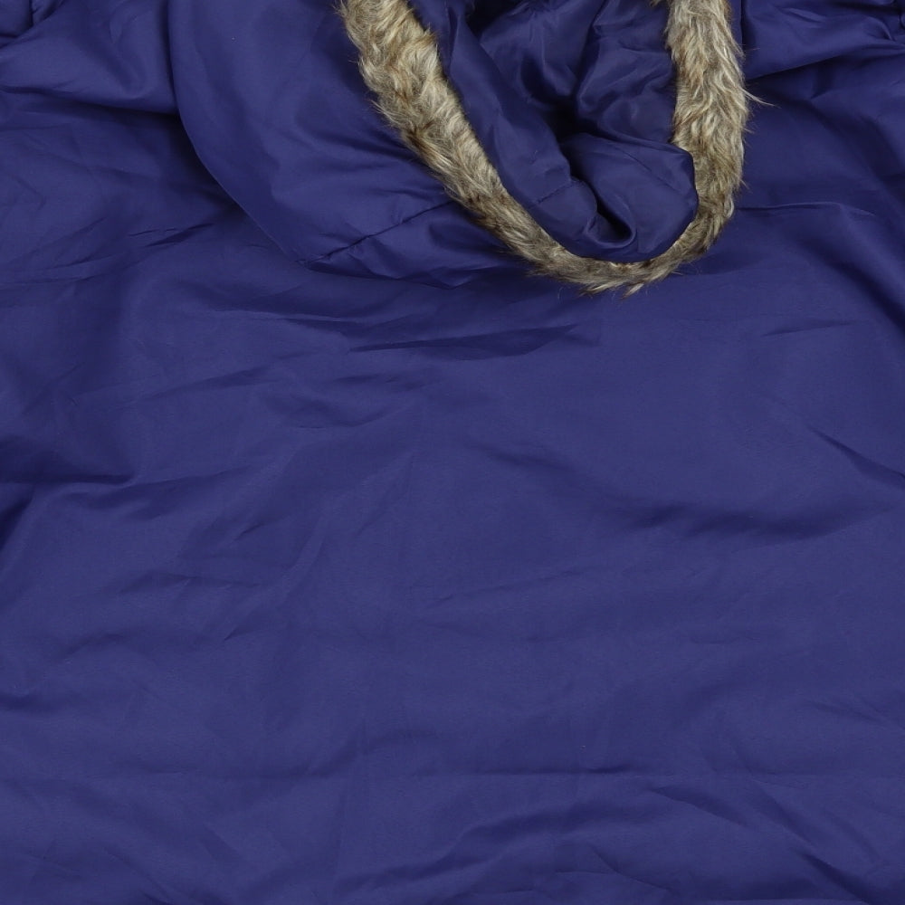 Anne De Lancay Womens Blue Parka Coat Size S