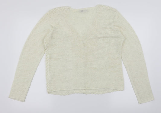 Runa Womens White Cardigan Jumper Size L