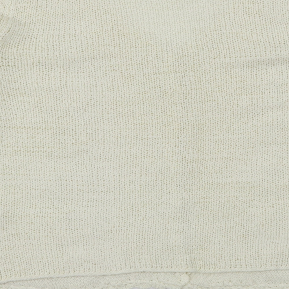 Brand and care label for Runa women’s white cardigan jumper, size L