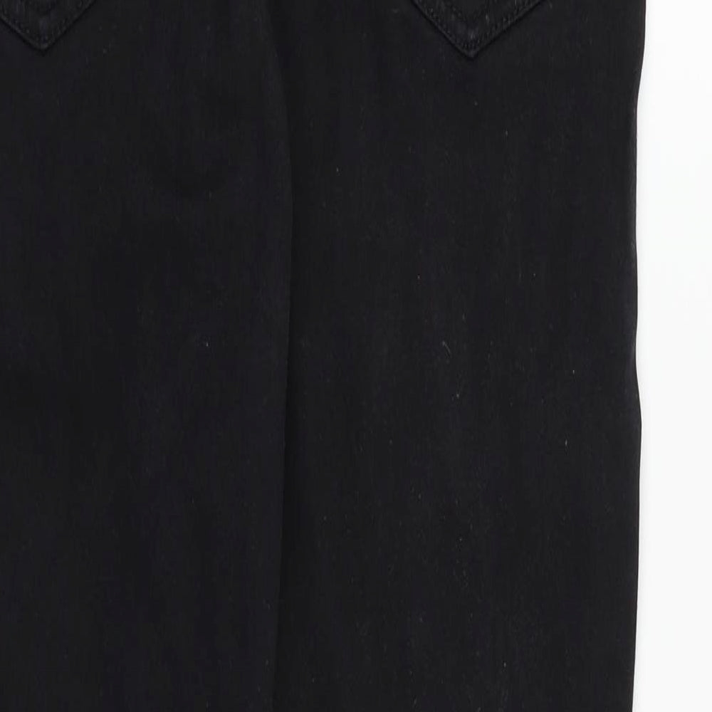 Brand and care label for Next women’s black denim skinny jeans, size UK 6, 26-inch leg