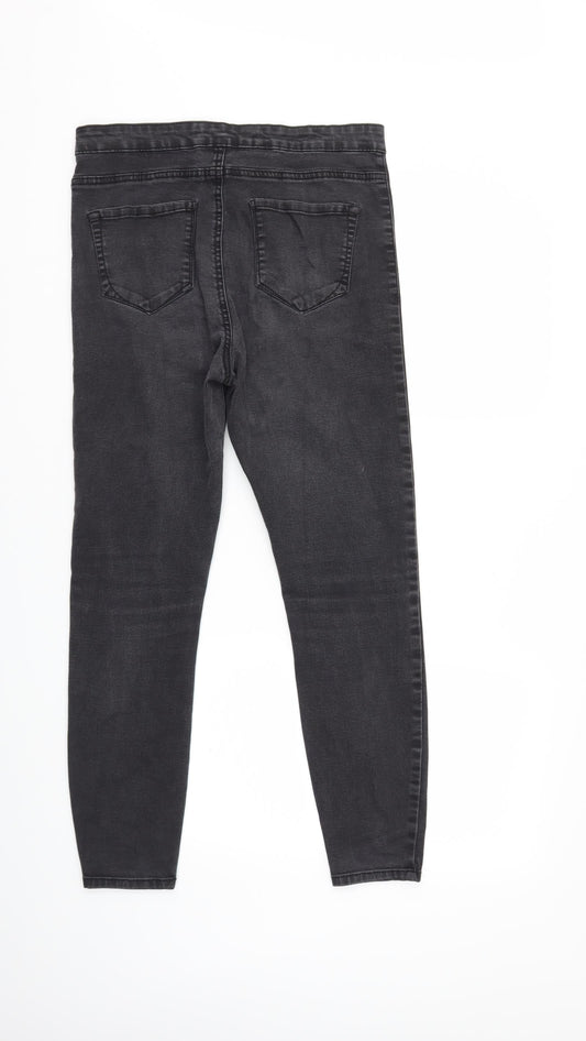 Denim & Co. Womens Grey Denim Skinny Jeans Size 14 L26 in