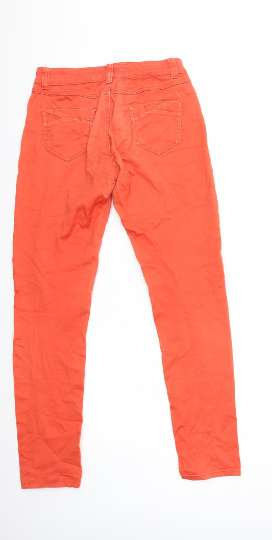 ORSAY Womens Orange Denim Straight Jeans Size 30 in L31 in