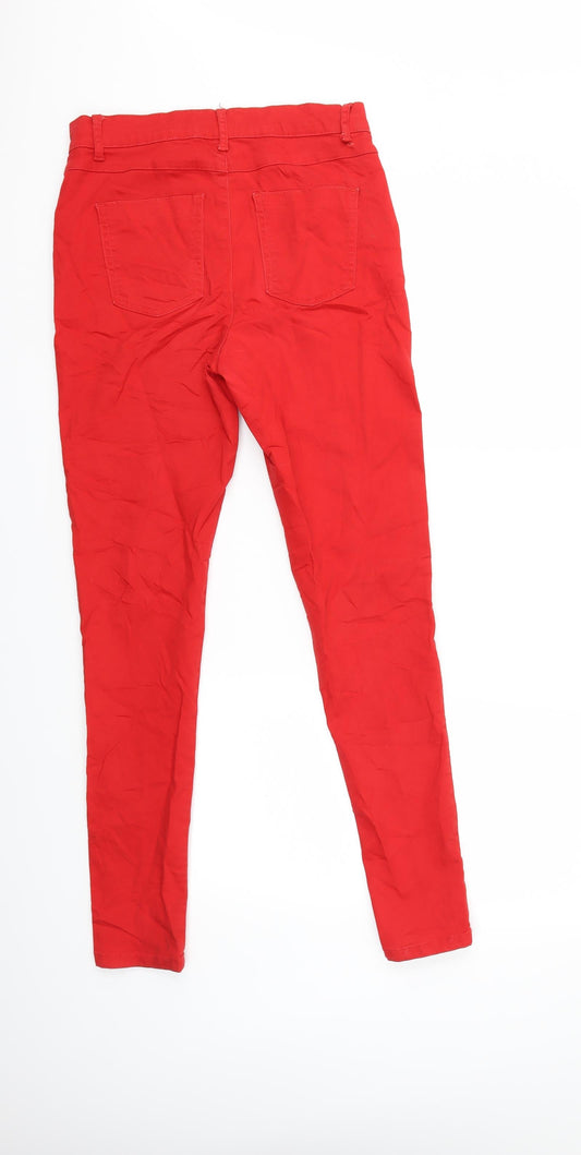 Tregging Thea Womens Red Denim Skinny Jeans Size M L29 in