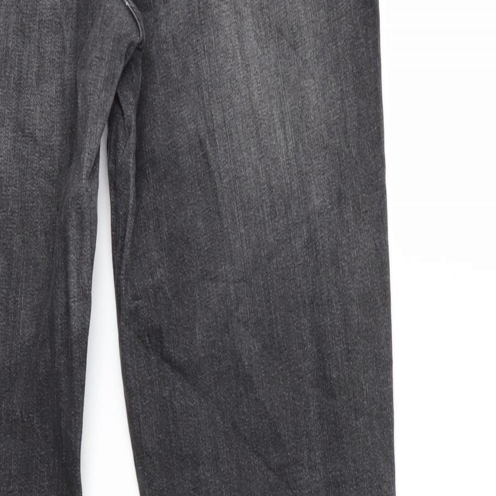 Blue Motion Womens Grey Denim Straight Jeans Size 14 L30 in