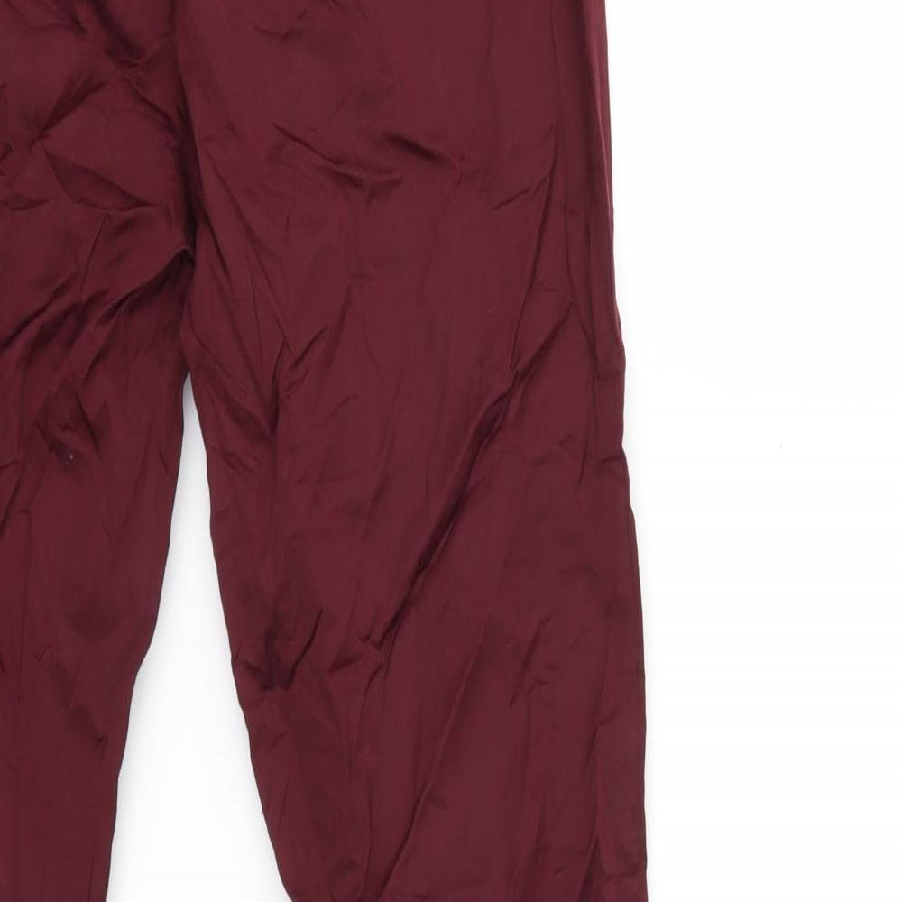 H&M Womens Red Trousers Size 10 L26 in