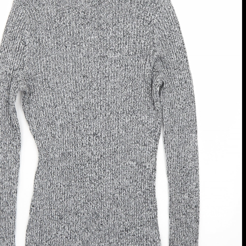 Brand and care label for H&M women’s grey jumper, size L