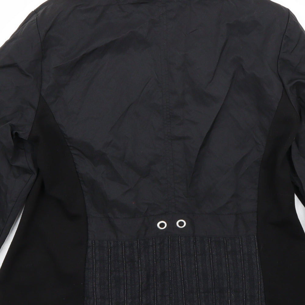 Brand and care label for SE women’s black jacket coat, size UK 12
