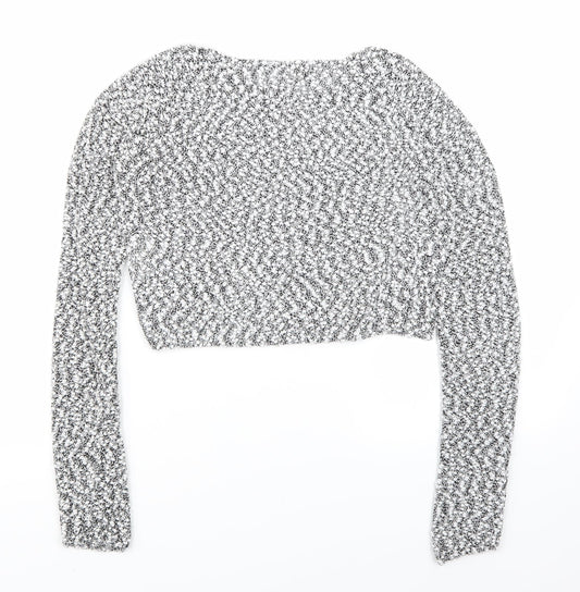 H&M Womens White Cropped T-Shirt Size S