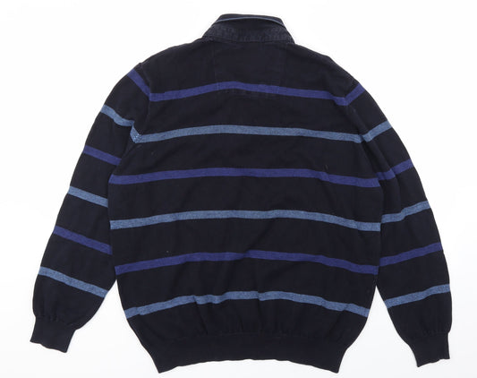 Atlantic Bay Womens Blue Striped Pullover Jumper Size XL