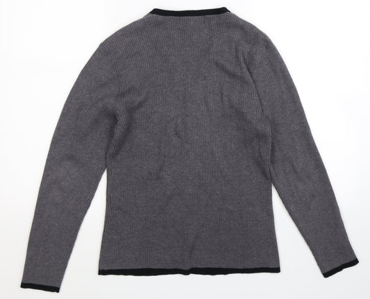 Casual Corner Annex Womens Grey Knit Cardigan Jumper Size L