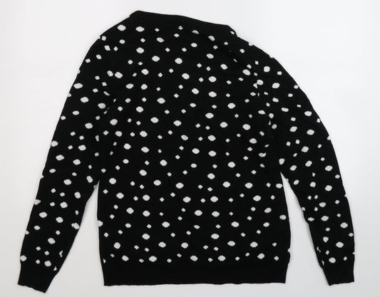 bonprix Womens Black Knit Pullover Jumper Size S - Christmas