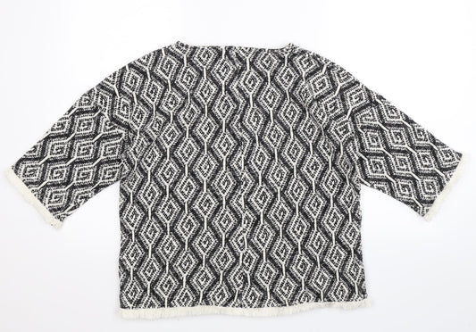 Bonmarché Womens Multicoloured Geometric Knit Pullover Jumper Size 10