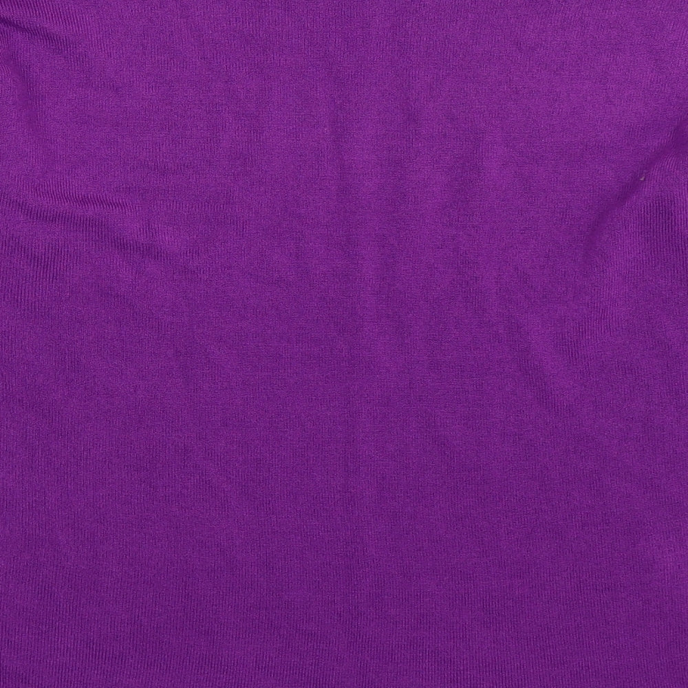 Brand and care label for Pep&Co women’s purple knit jumper, size UK 14