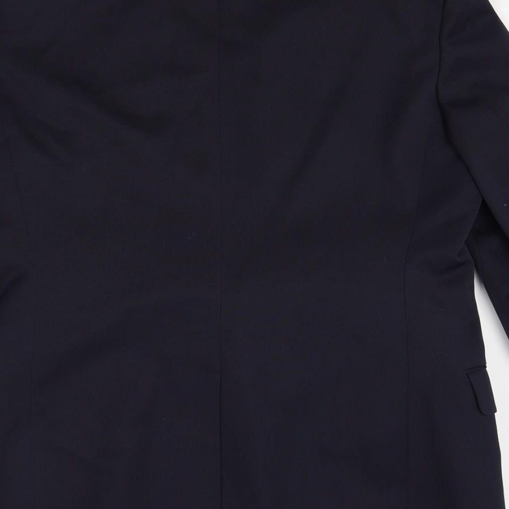Brand and care label for Hepworths men’s blue jacket suit jacket