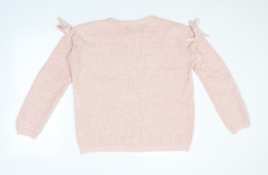 Papaya Womens Pink Knit Pullover Jumper Size L