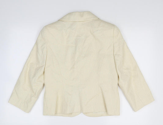 Littlewoods Womens Ivory Geometric Jacket Suit Jacket Size 10