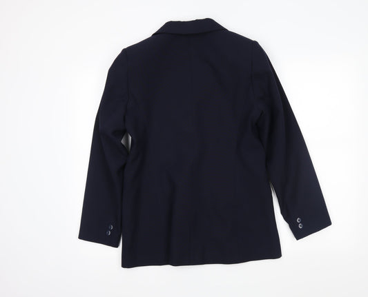 Agenda Womens Blue Jacket Blazer Size 12