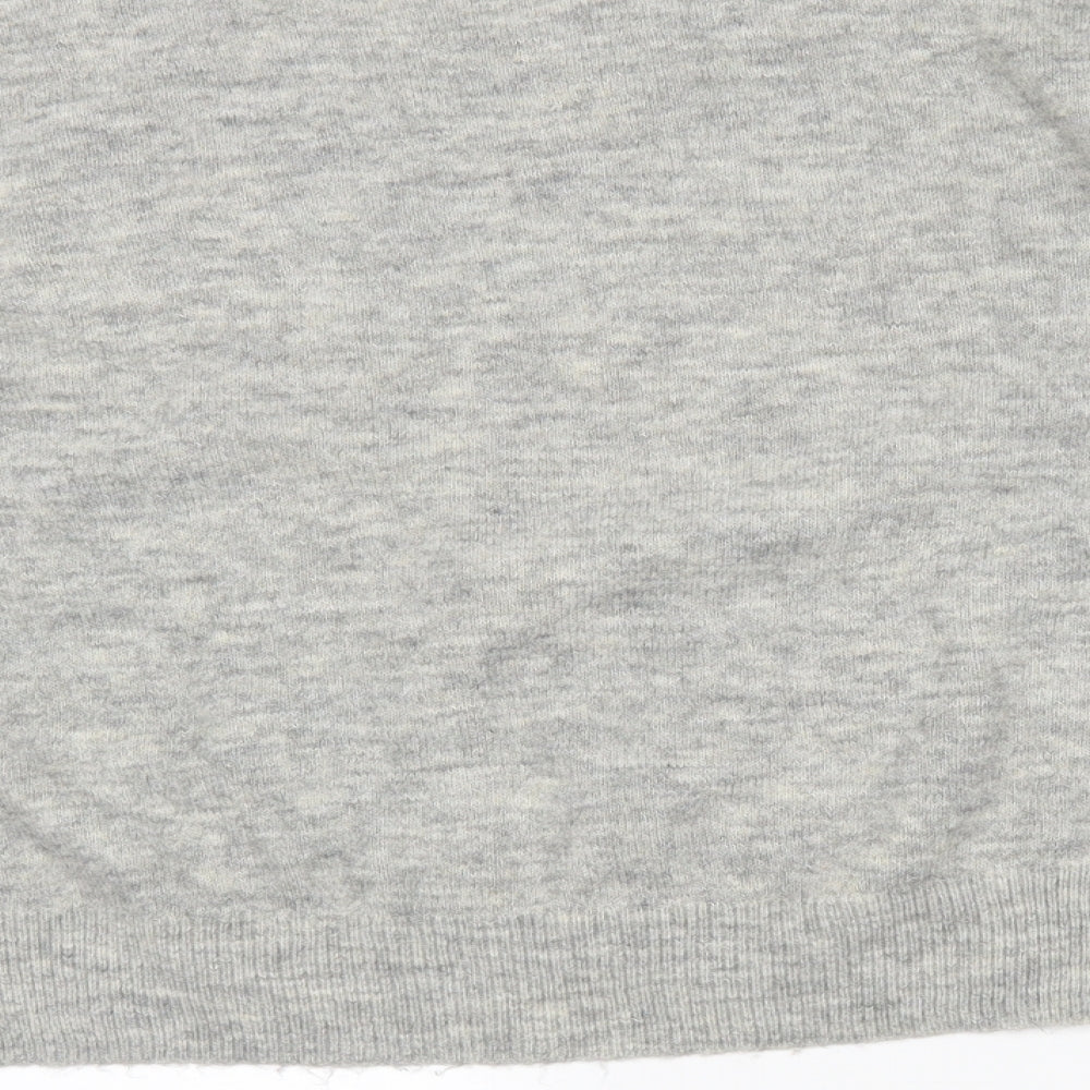 Brand and care label for H&M women’s grey jumper, size S
