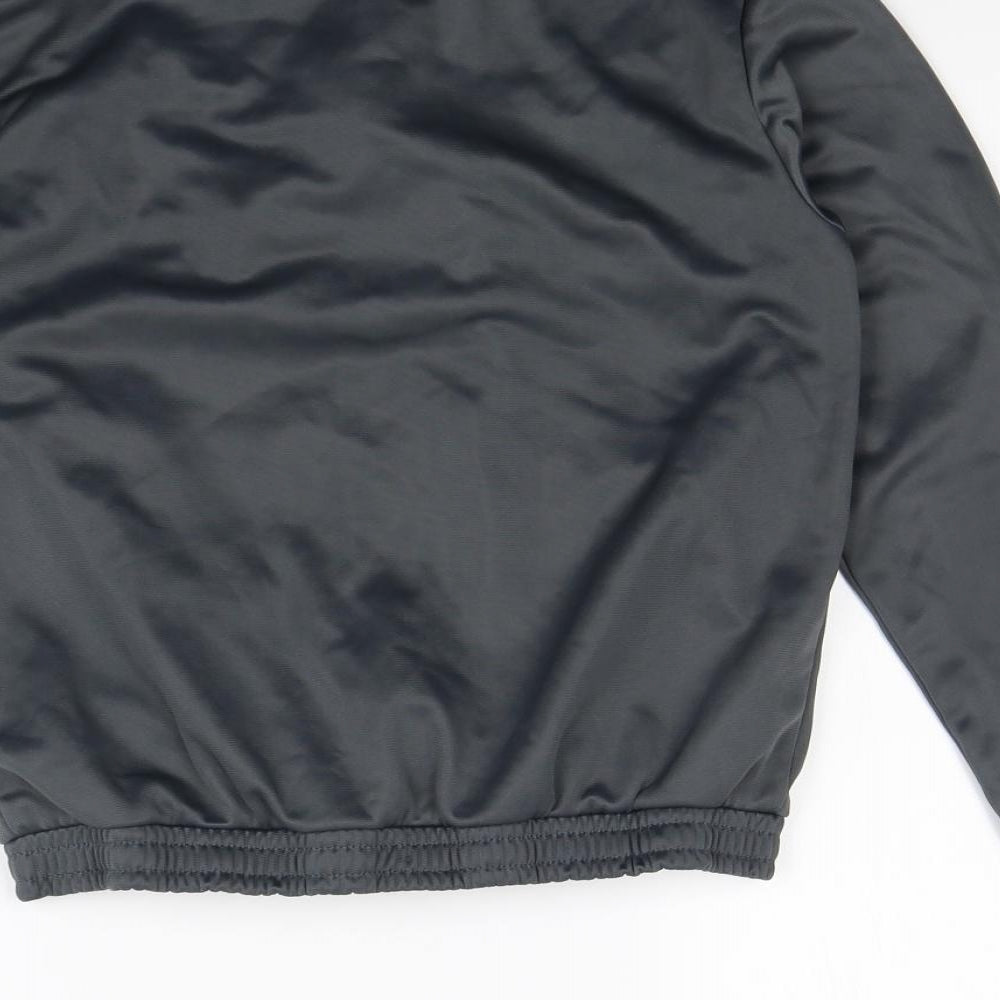 Brand and care label for Donnay boys’ grey jacket, size 11, years