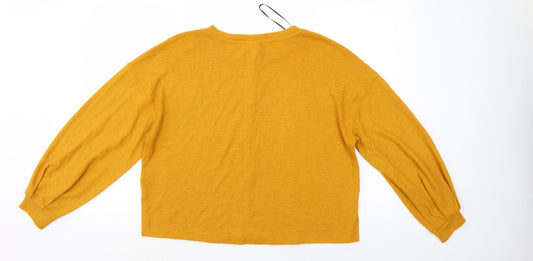 H&M Womens Yellow Basic Blouse Size S