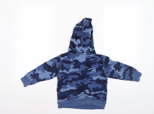 Gap Boys Blue Camouflage Pullover Hoodie Size 2 Years