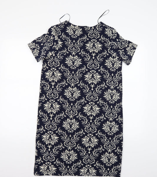 TU Womens Blue Floral Pencil Dress Size 10