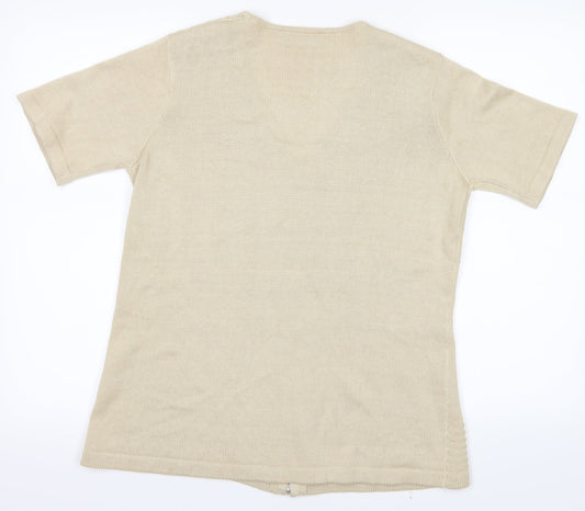 Daxon Womens Beige Cardigan Jumper Size M