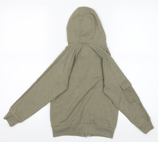 RESERVED Boys Green Full Zip Hoodie Size M