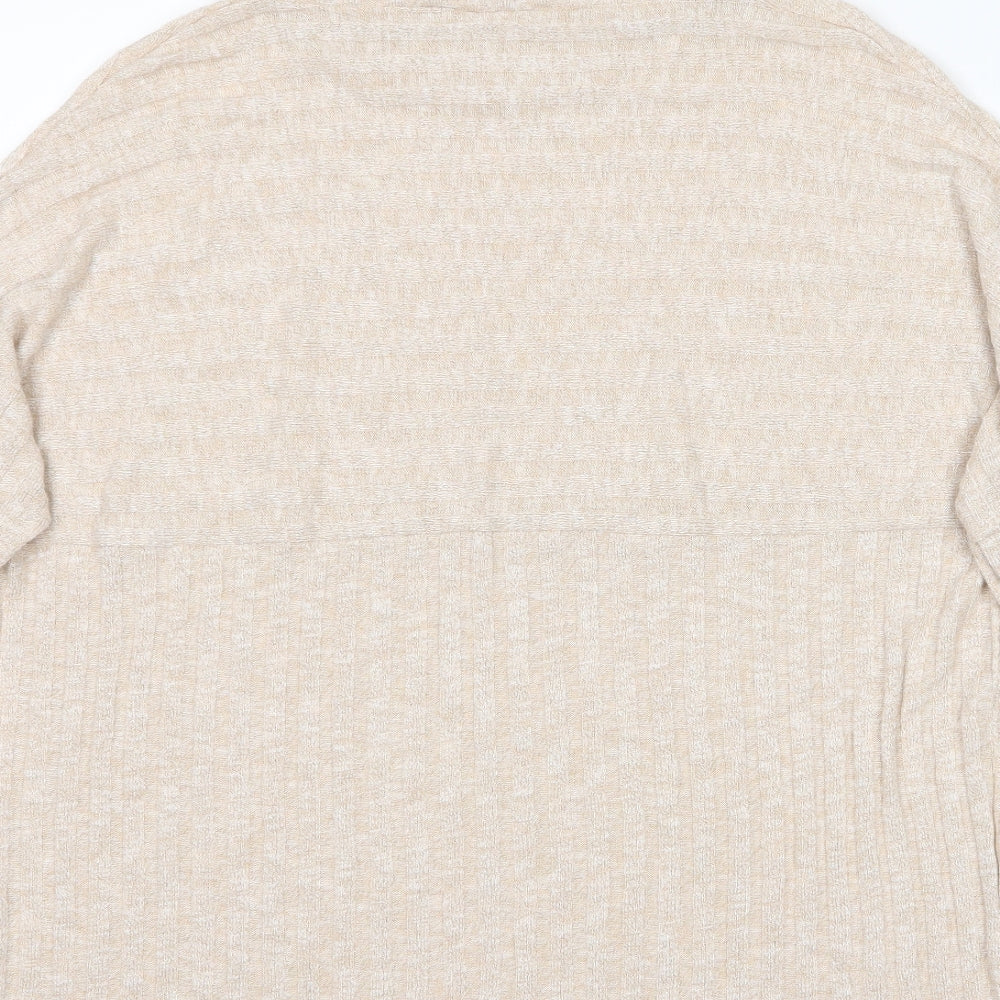 Brand and care label for Tu Woman women’s beige jumper, size UK 12