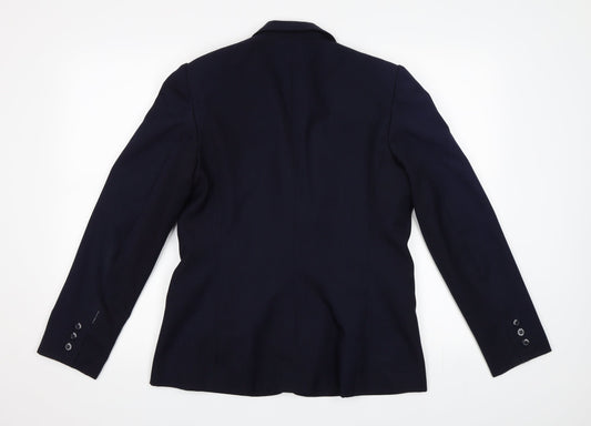 TESCO Womens Blue Rayon Jacket Suit Jacket Size 12