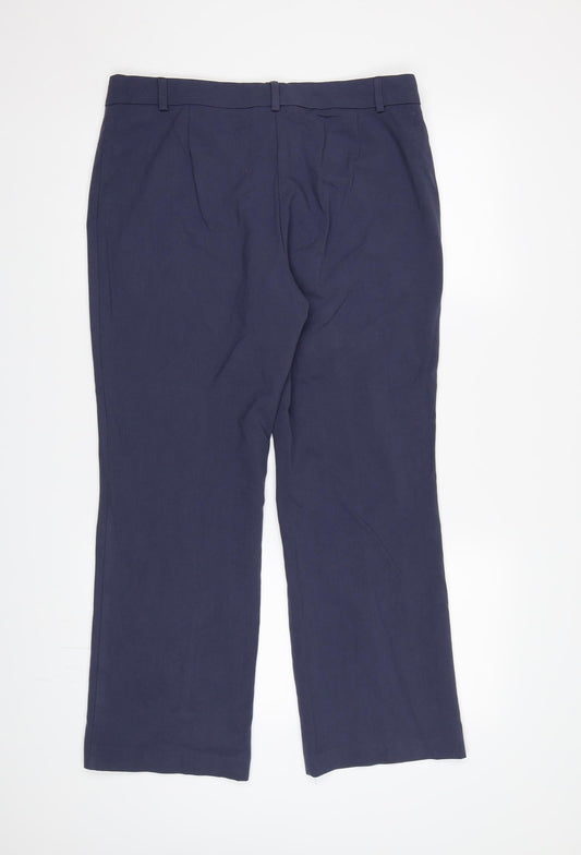 Marks and Spencer Womens Blue Rayon Dress Pants Trousers Size 14 L26 in
