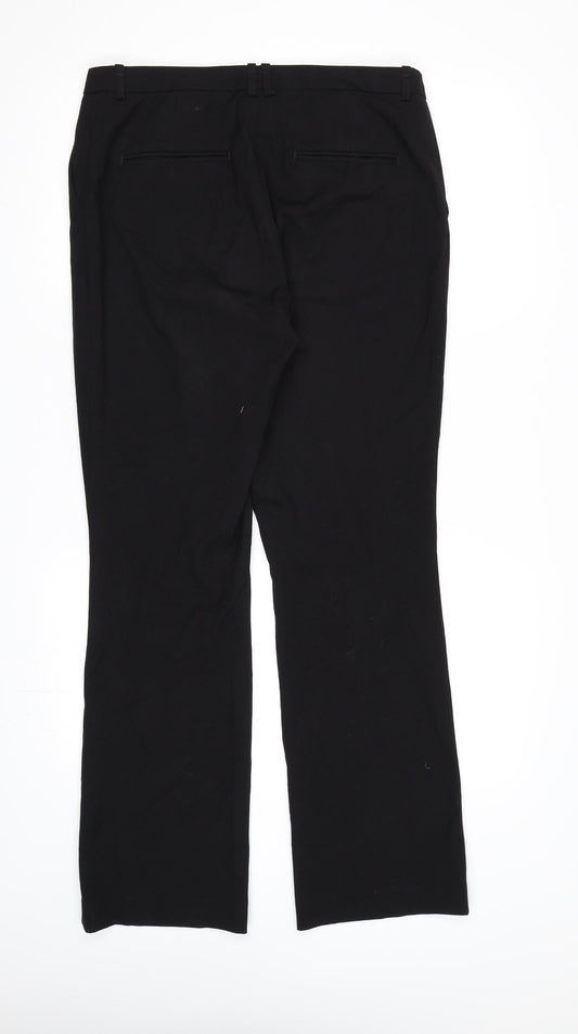 H&M Womens Black Rayon Dress Pants Trousers Size 12 L30 in